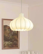 Pendant Light Silky Pleated Silk Shade White