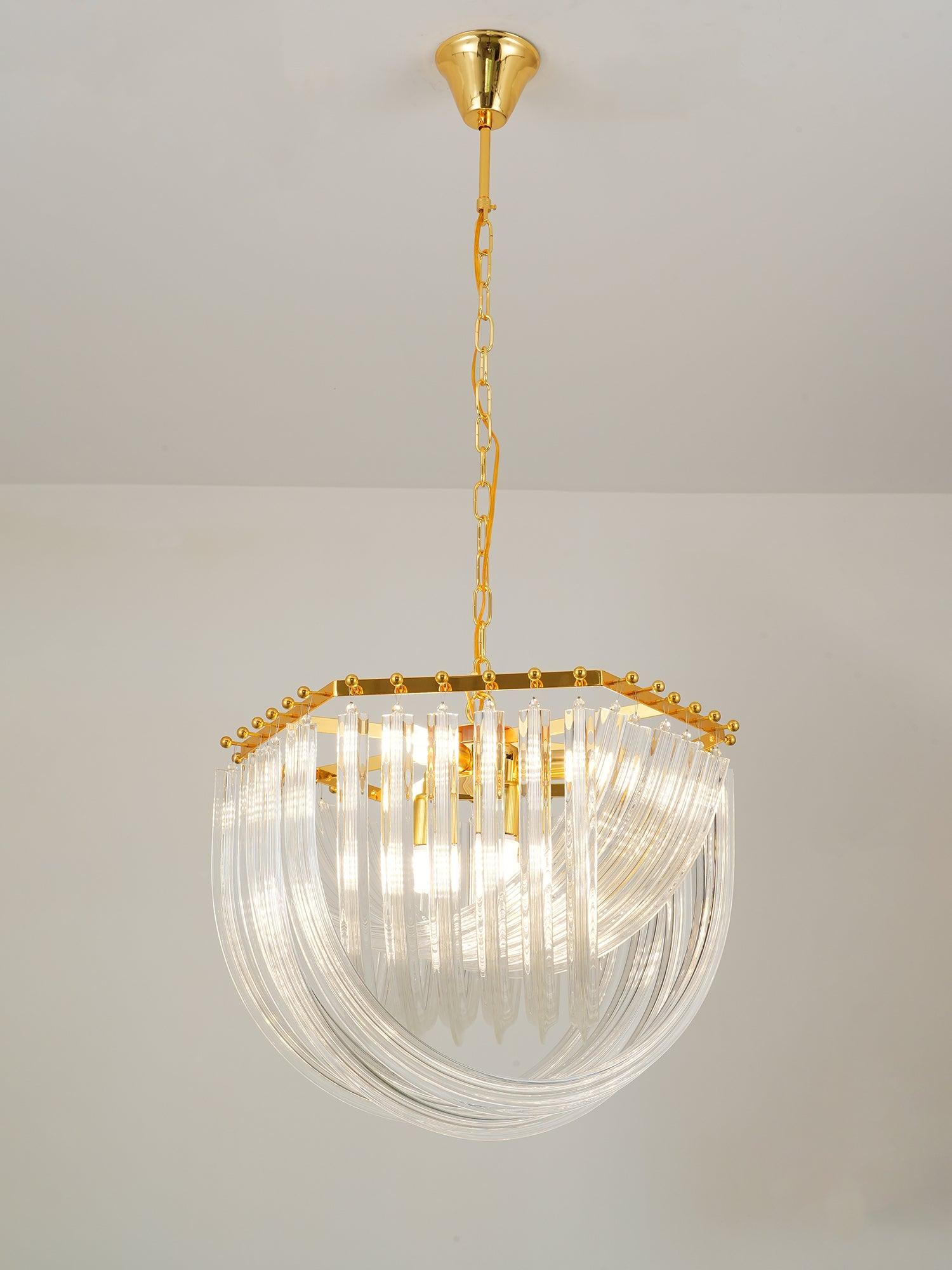 Aurora Chandelier Clear Curved Tiered
