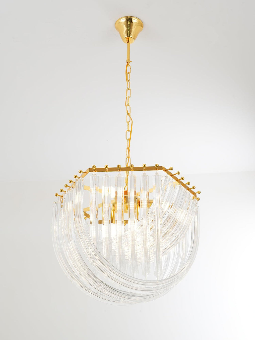 Aurora Chandelier Clear Curved Tiered