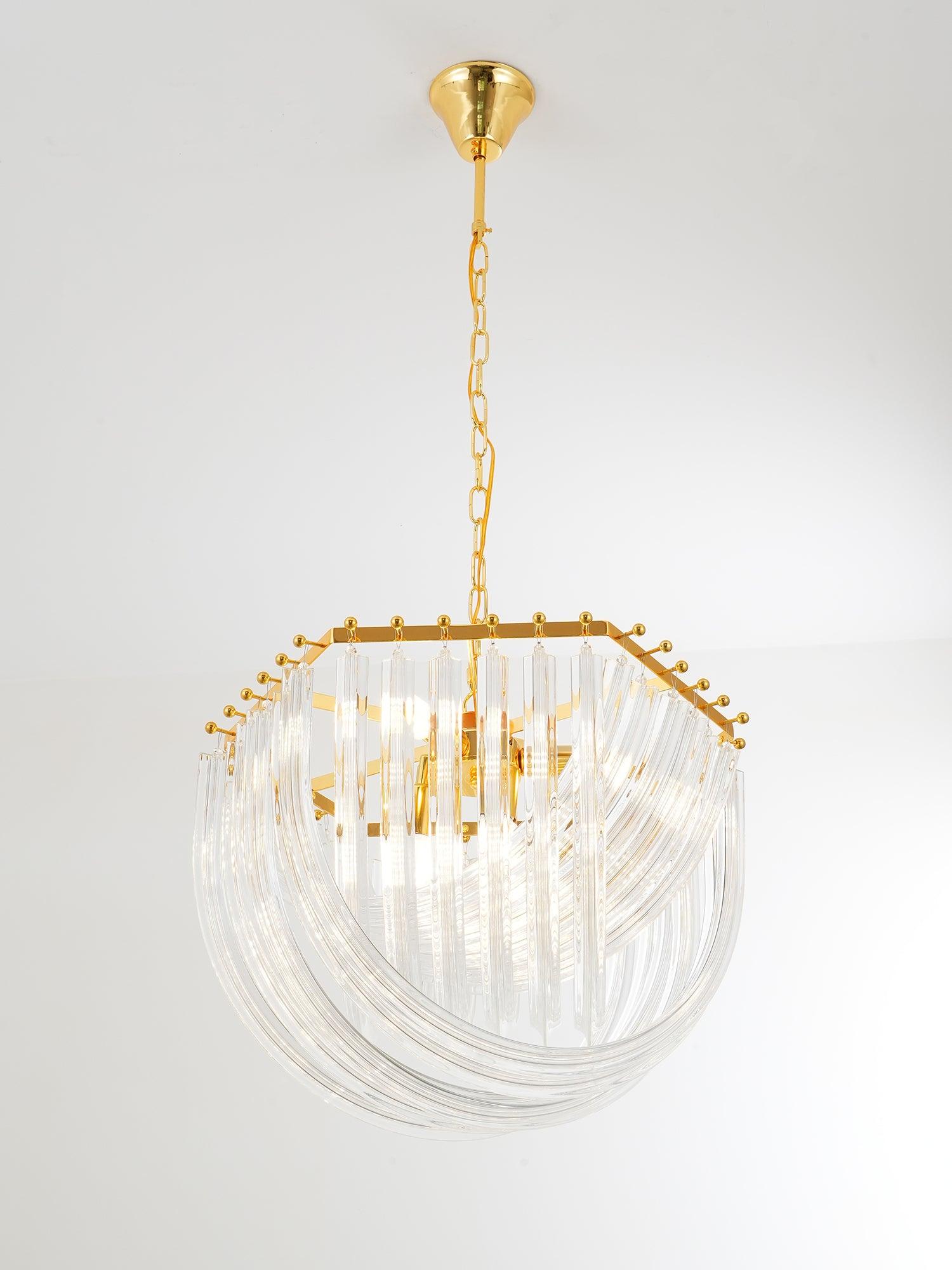 Aurora Chandelier Clear Curved Tiered