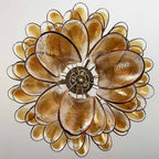 Aurora Chandelier Amber Petals Murano Glass Layered Lotus
