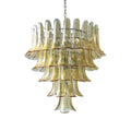 Aurora Chandelier Amber Petals Murano Glass Layered Lotus