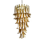 Aurora Chandelier Amber White Murano Spiral Petals