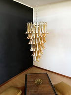 Aurora Chandelier Amber White Murano Spiral Petals