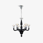 Aurora Chandelier Black Murano Candle Arm Glass Classic