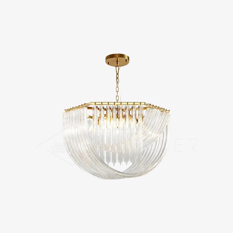 Aurora Chandelier Clear Curved Tiered