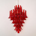 Aurora Chandelier Crimson Murano Petals Bold Art Glass