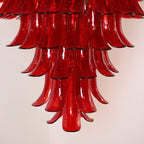 Aurora Chandelier Crimson Murano Petals Bold Art Glass