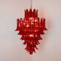 Aurora Chandelier Crimson Murano Petals Bold Art Glass