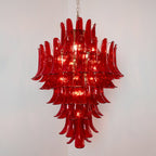 Aurora Chandelier Crimson Murano Petals Bold Art Glass