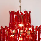 Aurora Chandelier Crimson Murano Petals Bold Art Glass