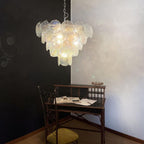 Aurora Chandelier Iridescent Murano Glass Disc