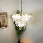 Aurora Chandelier Iridescent Murano Glass Disc