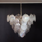Aurora Chandelier Iridescent Murano Glass Disc