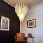 Aurora Chandelier Clear Murano Glass Dewdrop Layered