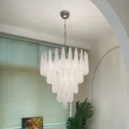 Aurora Chandelier Clear Murano Glass Dewdrop Layered