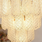Aurora Chandelier Clear Murano Glass Dewdrop Layered