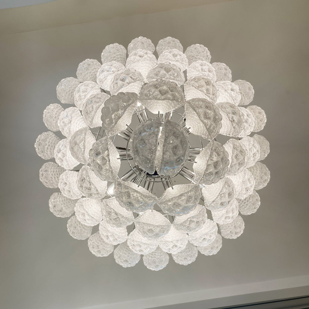 Aurora Chandelier Clear Murano Glass Dewdrop Layered