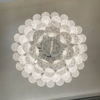 Aurora Chandelier Clear Murano Glass Dewdrop Layered