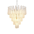 Aurora Chandelier Clear Murano Glass Dewdrop Layered