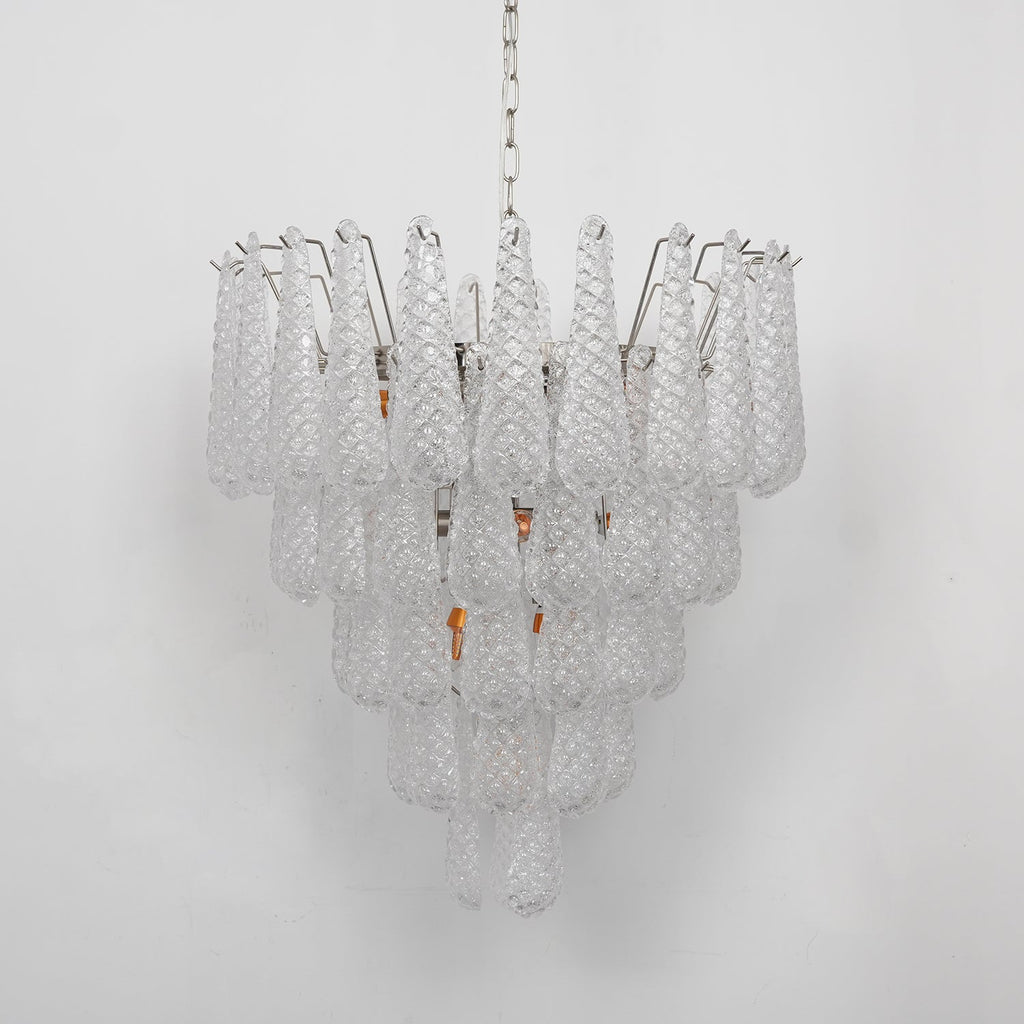 Aurora Chandelier Clear Droplets Murano Glass Waterfall Diamond