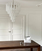 Aurora Chandelier Clear Droplets Murano Glass Waterfall Diamond