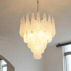Aurora Chandelier Clear Droplets Murano Glass Waterfall Diamond