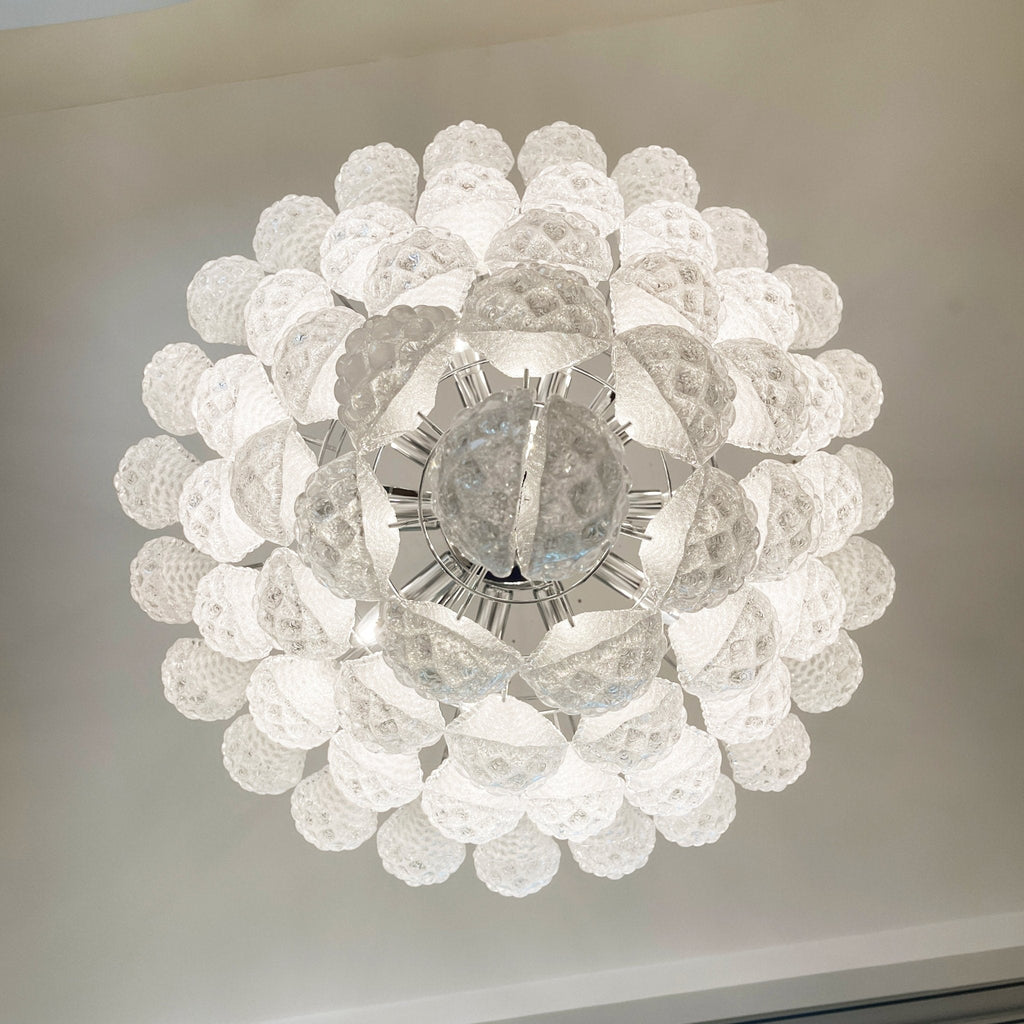 Aurora Chandelier Clear Droplets Murano Glass Waterfall Diamond