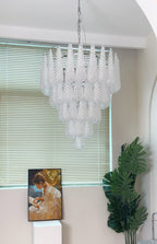 Aurora Chandelier Clear Droplets Murano Glass Waterfall Diamond