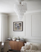 Aurora Chandelier Clear Droplets Murano Glass Waterfall Diamond