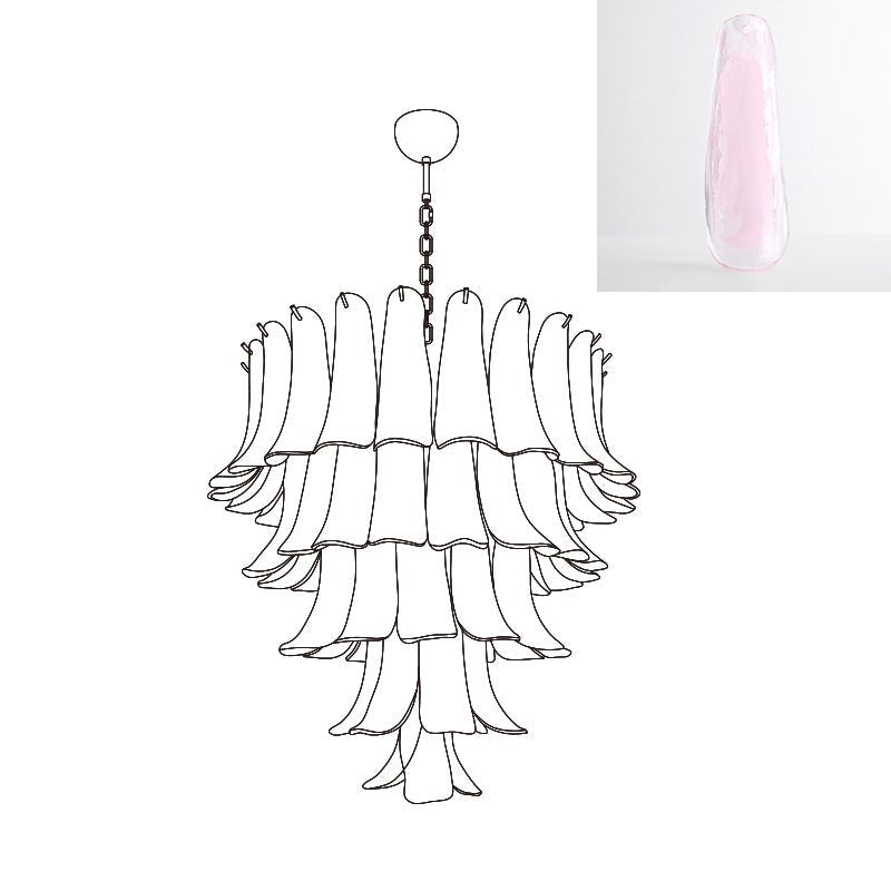Aurora Chandelier Murano Glass Petals Vintage