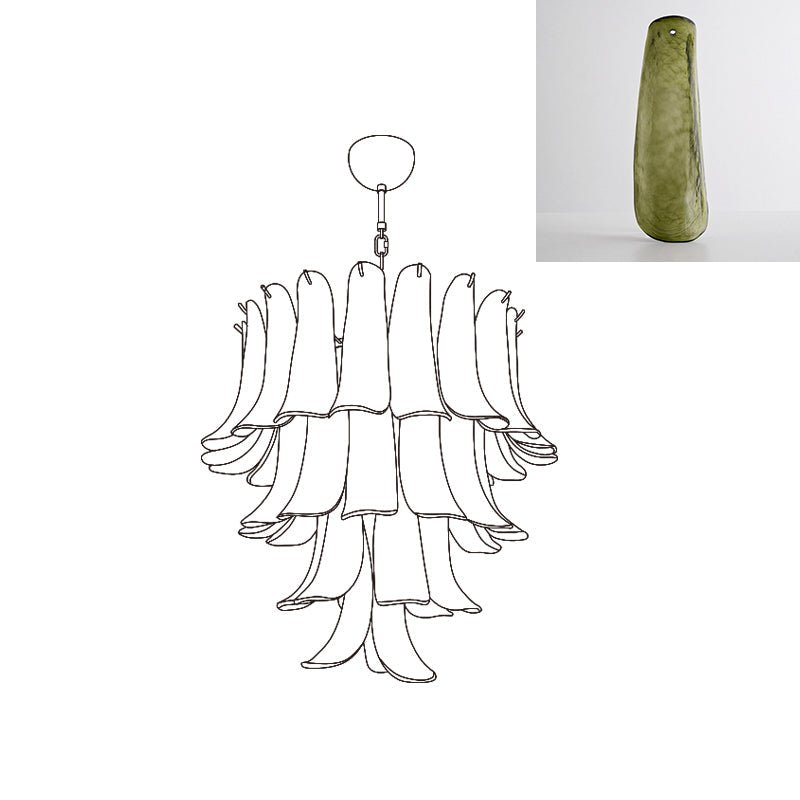 Aurora Chandelier Murano Glass Petals Vintage