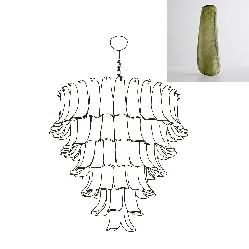 Aurora Chandelier Murano Glass Petals Vintage