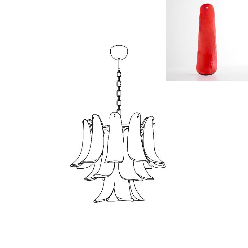 Aurora Chandelier Murano Glass Petals Vintage