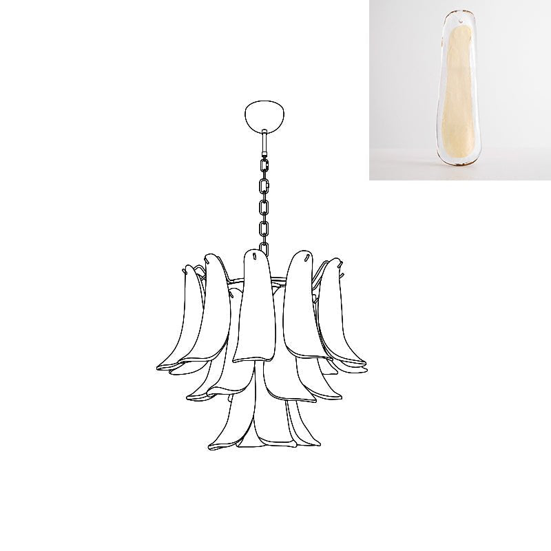 Aurora Chandelier Murano Glass Petals Vintage