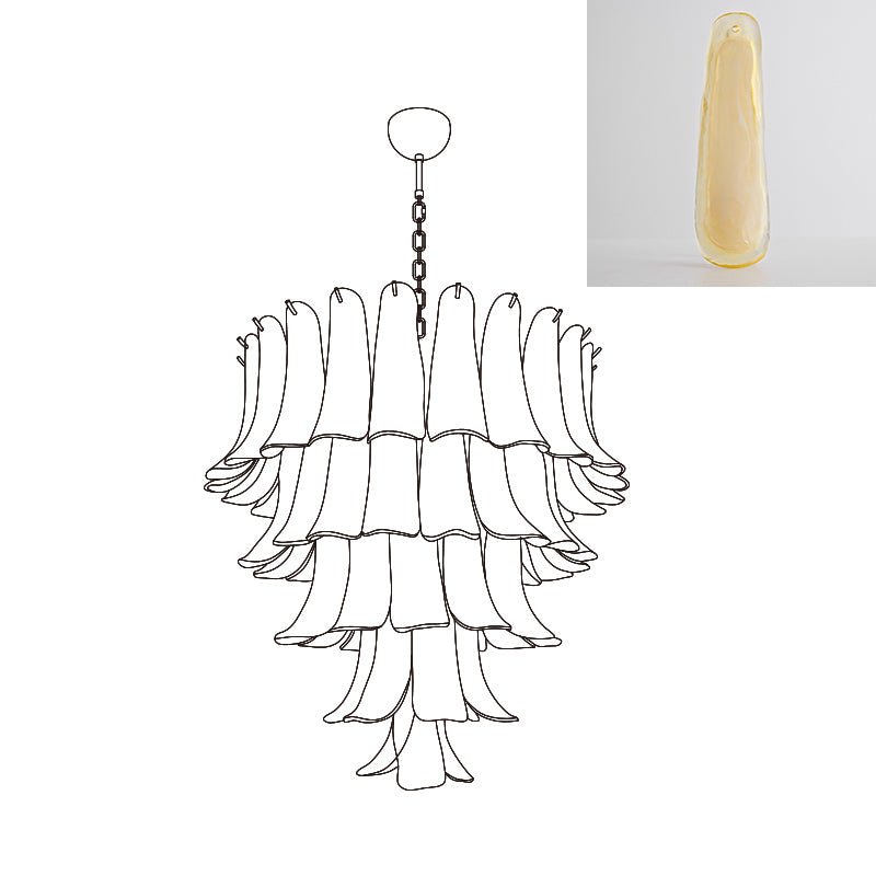 Aurora Chandelier Murano Glass Petals Vintage
