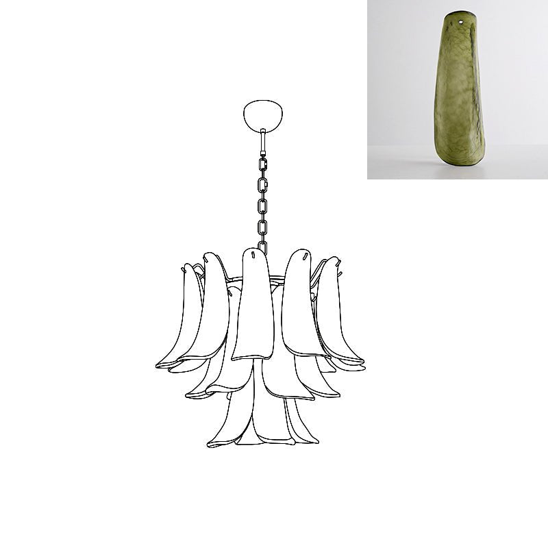 Aurora Chandelier Murano Glass Petals Vintage