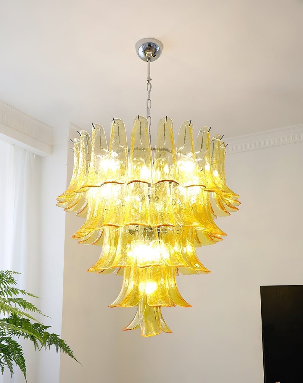 Aurora Chandelier Murano Glass Petals Vintage