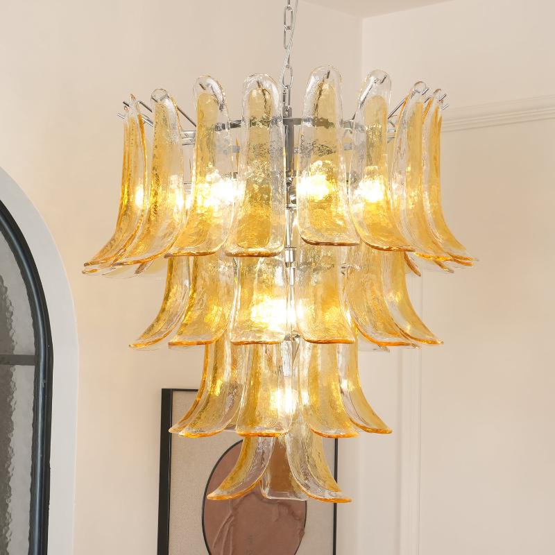 Aurora Chandelier Murano Glass Petals Vintage