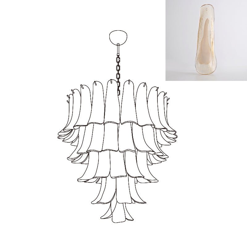 Aurora Chandelier Murano Glass Petals Vintage