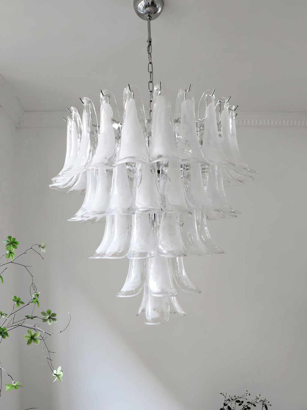 Aurora Chandelier Murano Glass Petals Vintage