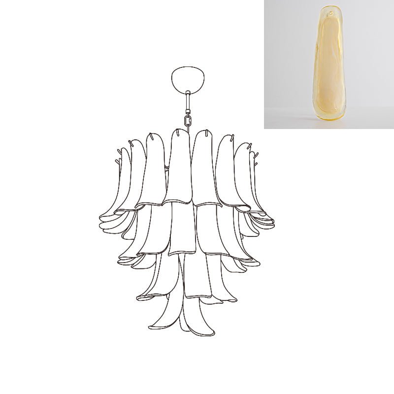 Aurora Chandelier Murano Glass Petals Vintage