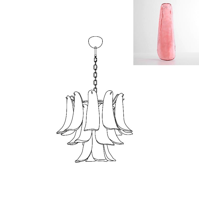 Aurora Chandelier Murano Glass Petals Vintage