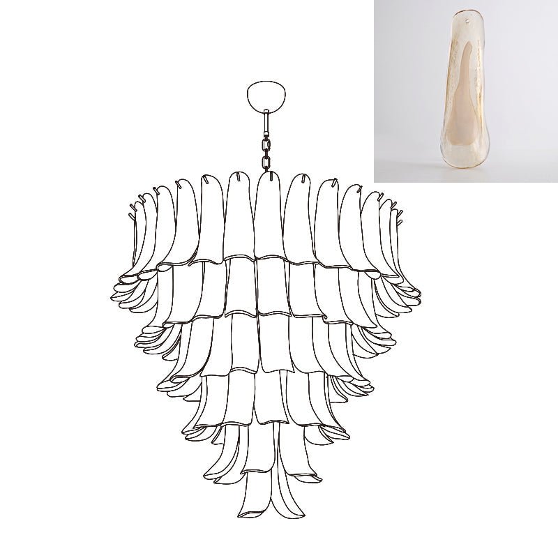 Aurora Chandelier Murano Glass Petals Vintage