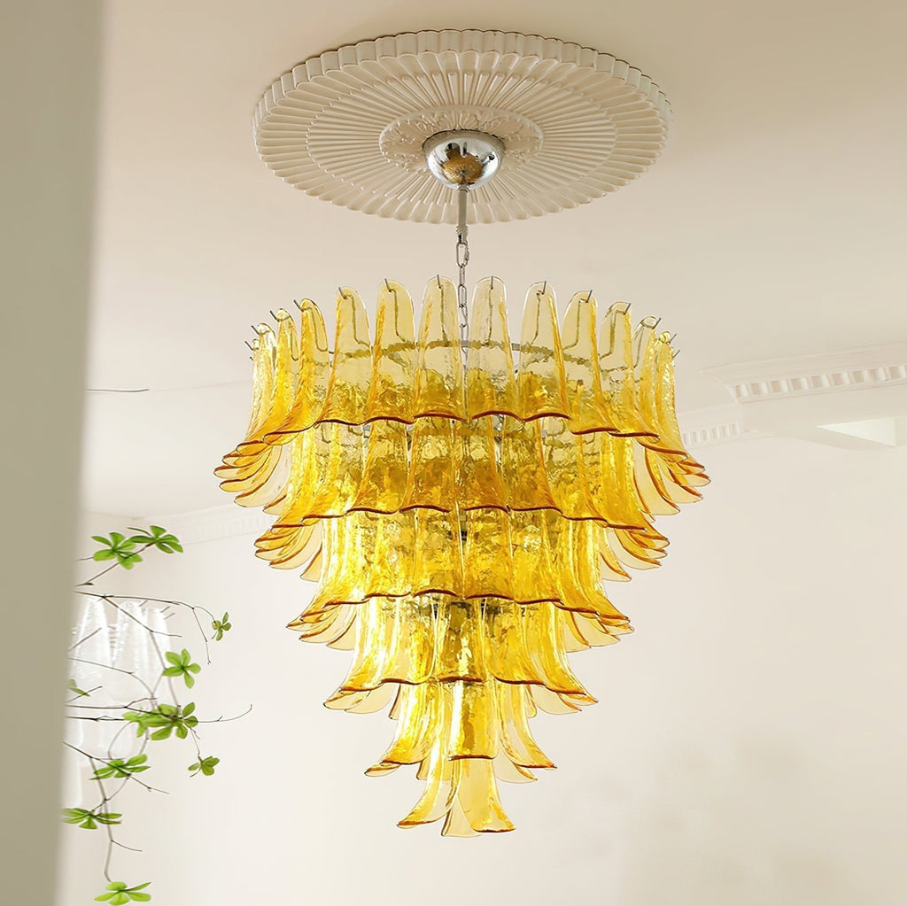 Aurora Chandelier Murano Glass Petals Vintage