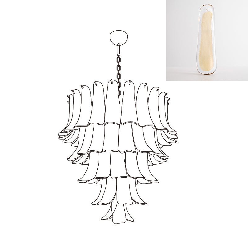 Aurora Chandelier Murano Glass Petals Vintage