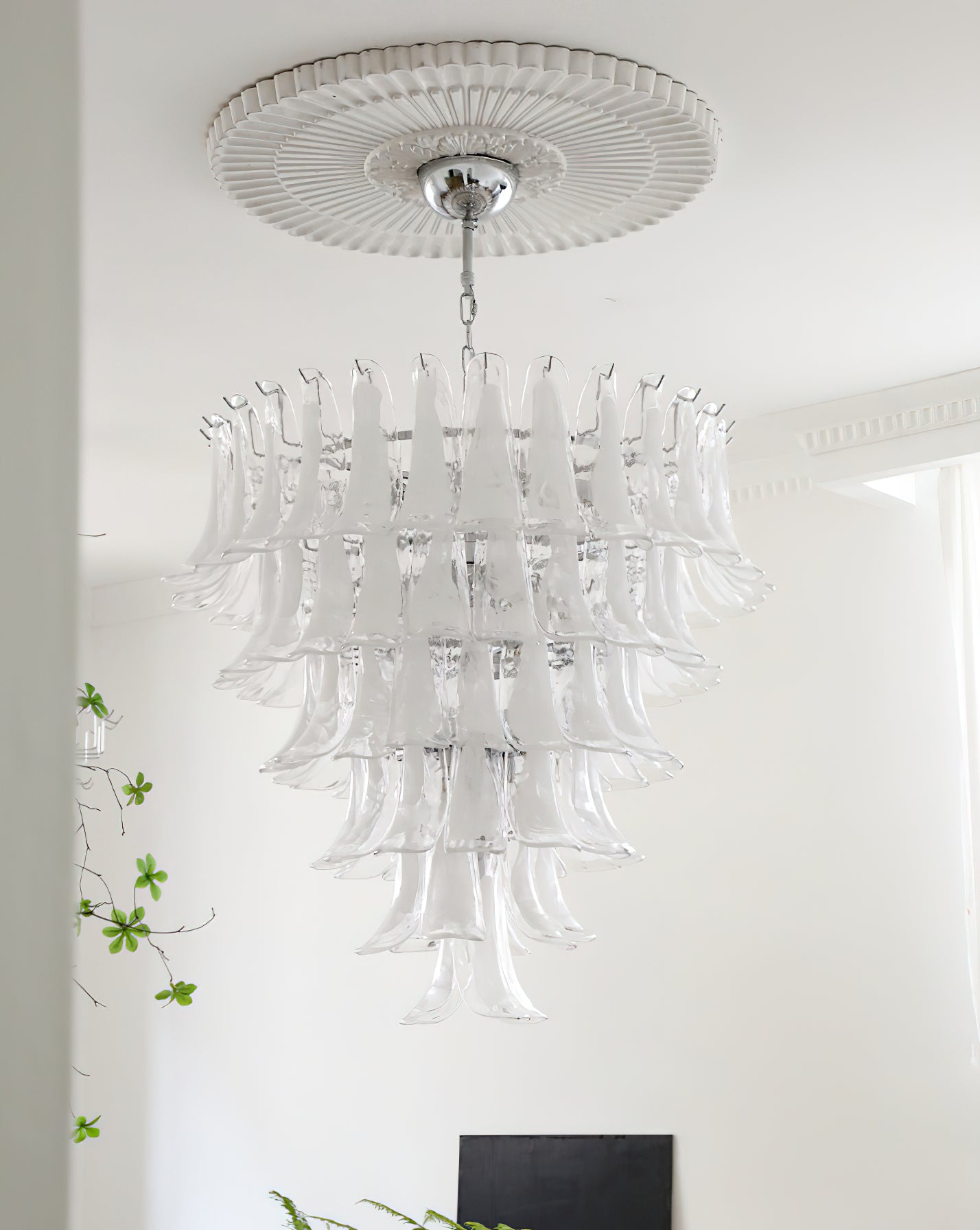 Aurora Chandelier Murano Glass Petals Vintage