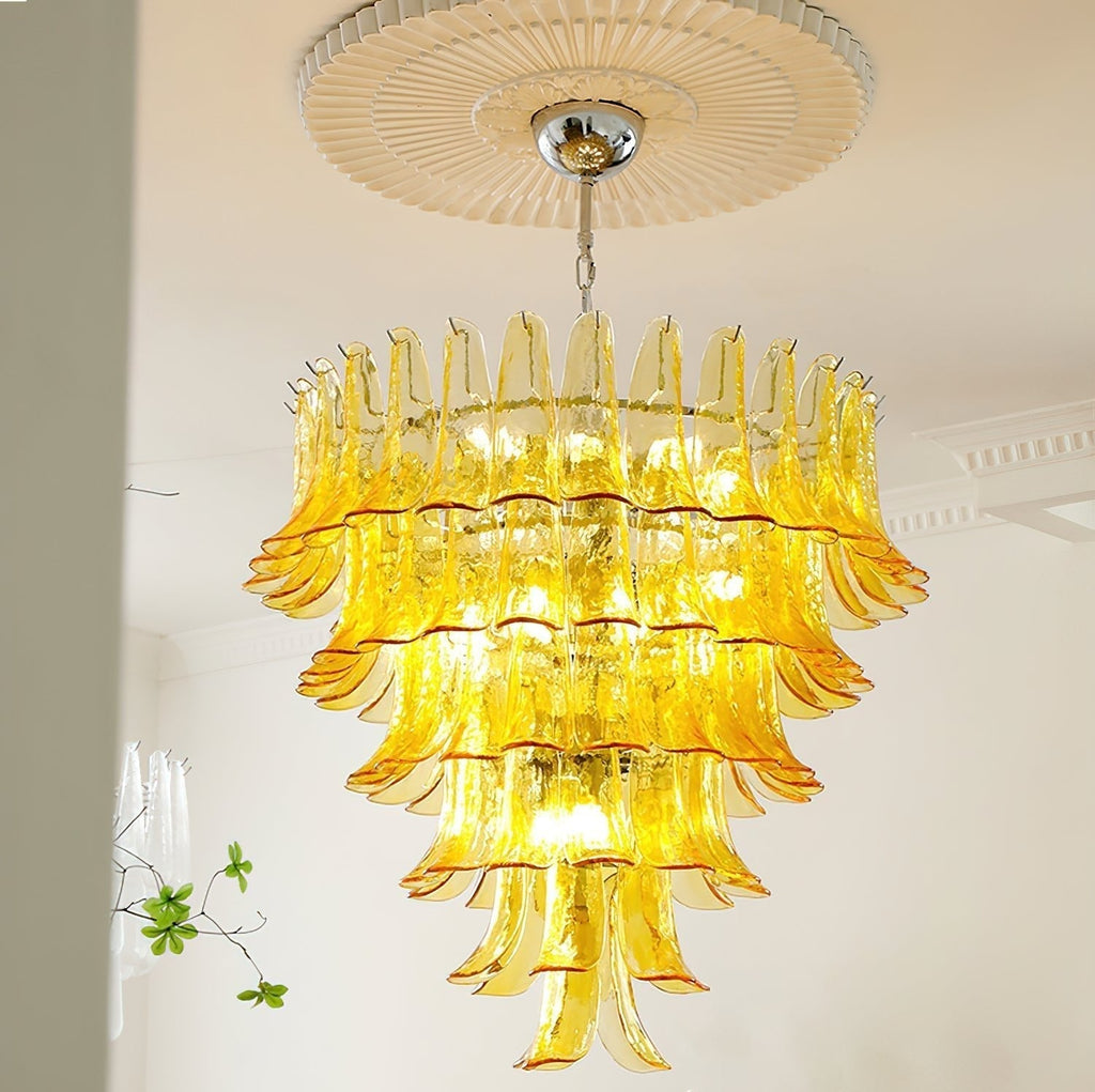 Aurora Chandelier Murano Glass Petals Vintage