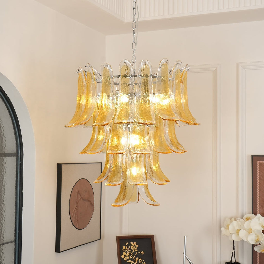 Aurora Chandelier Murano Glass Petals Vintage