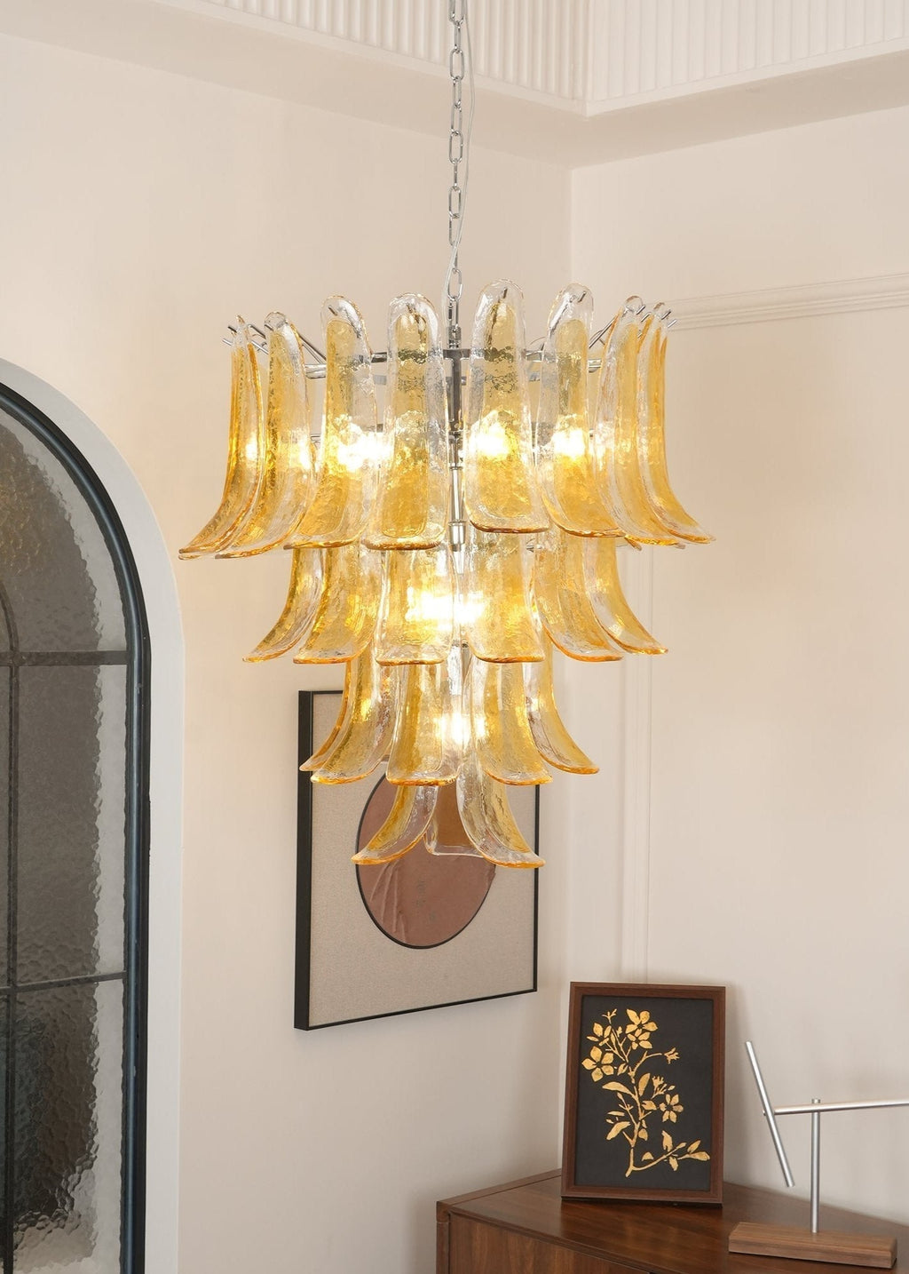 Aurora Chandelier Murano Glass Petals Vintage